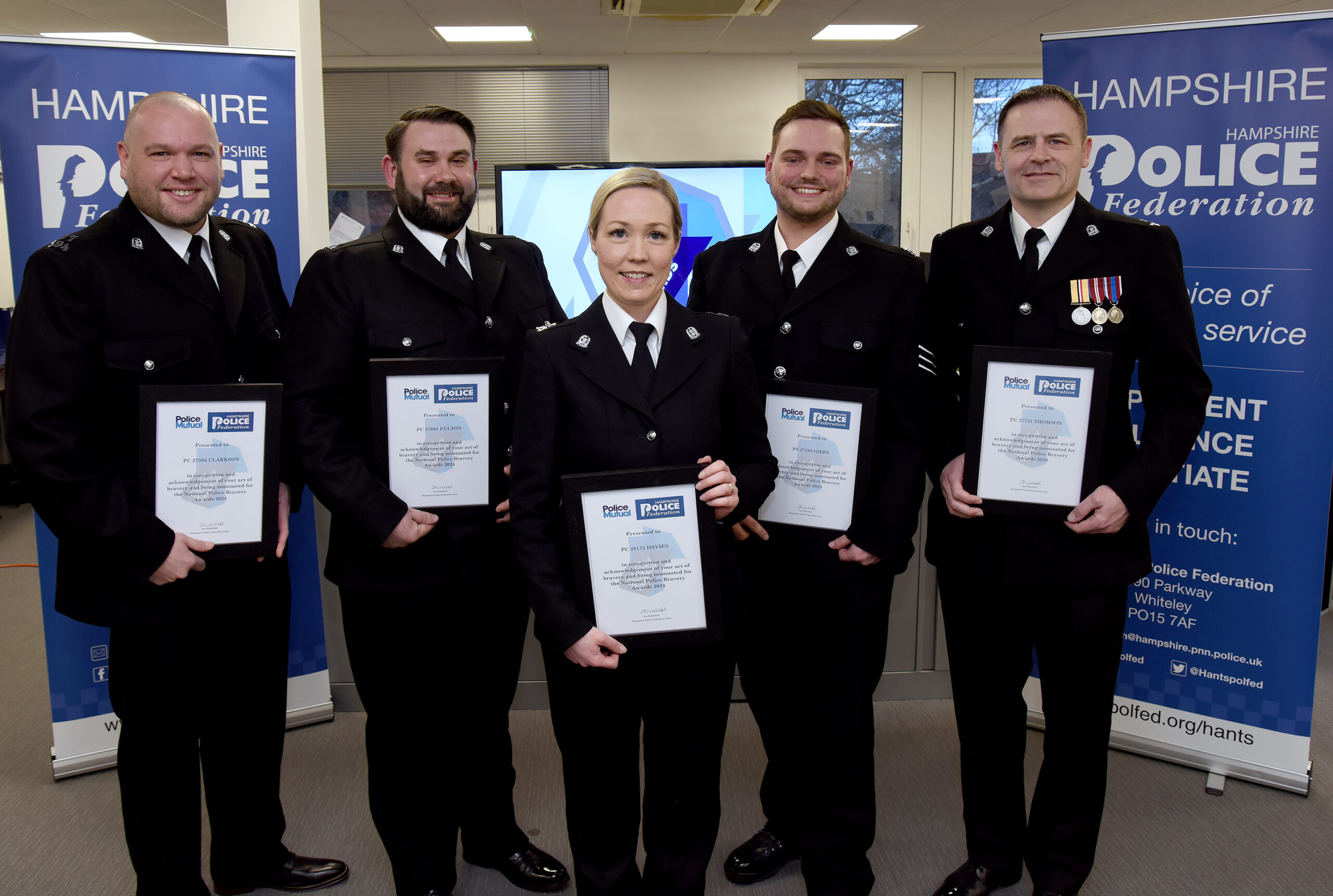 Five Hampshire Officers Nominated For National Bravery Awards